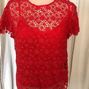Ralph Lauren red crochet top